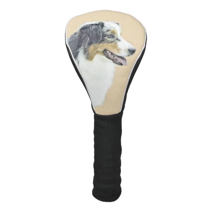 Australian Shepherd Painting - Original Dog Art Golf Head Cover