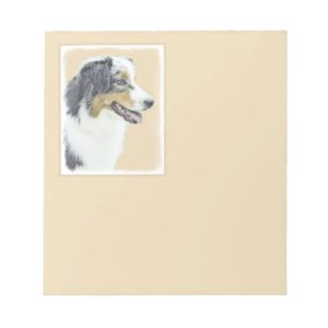 Australian Shepherd Painting - Original Dog Art Notepad