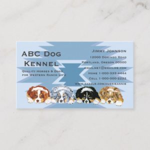 Australian Shepherd Puppies Custom Business Card