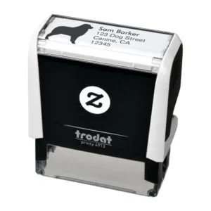 Australian Shepherd Silhouette Return Address Self-inking Stamp