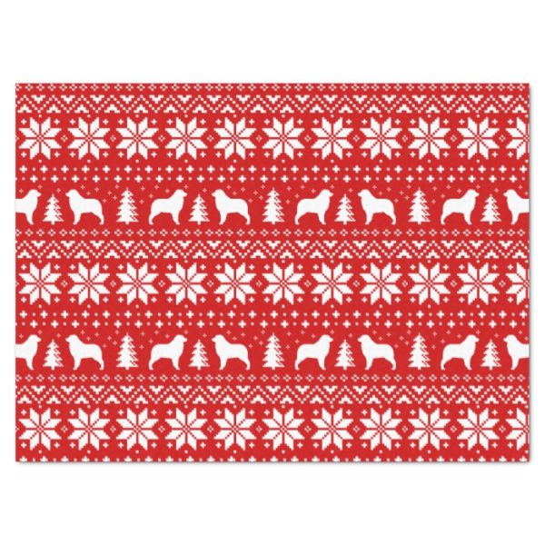 Australian Shepherd Silhouettes Christmas Pattern Tissue Paper