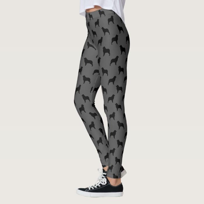 Australian Shepherd Silhouettes Pattern Leggings