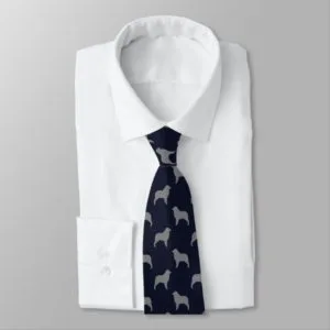 Australian Shepherd Silhouettes Pattern Neck Tie