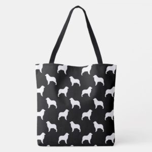 Australian Shepherd Silhouettes Pattern Tote Bag