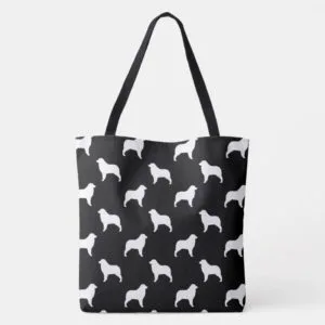 Australian Shepherd Silhouettes Pattern Tote Bag