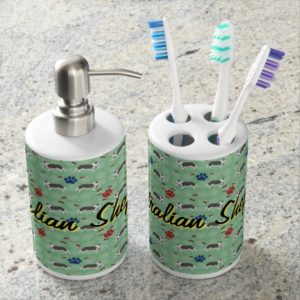 Australian Shepherd Soap Dispenser & Toothbrush Holder