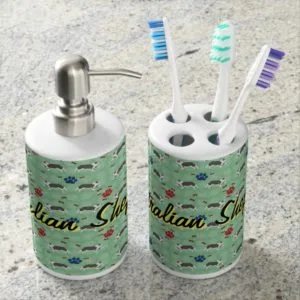 Australian Shepherd Soap Dispenser & Toothbrush Holder