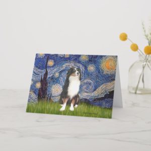 Australian Shepherd (Tri2) - Starry Night Card