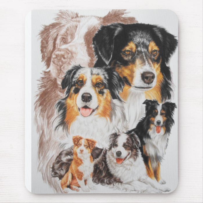 Australian Shepherd with Ghost Mouse Pad
