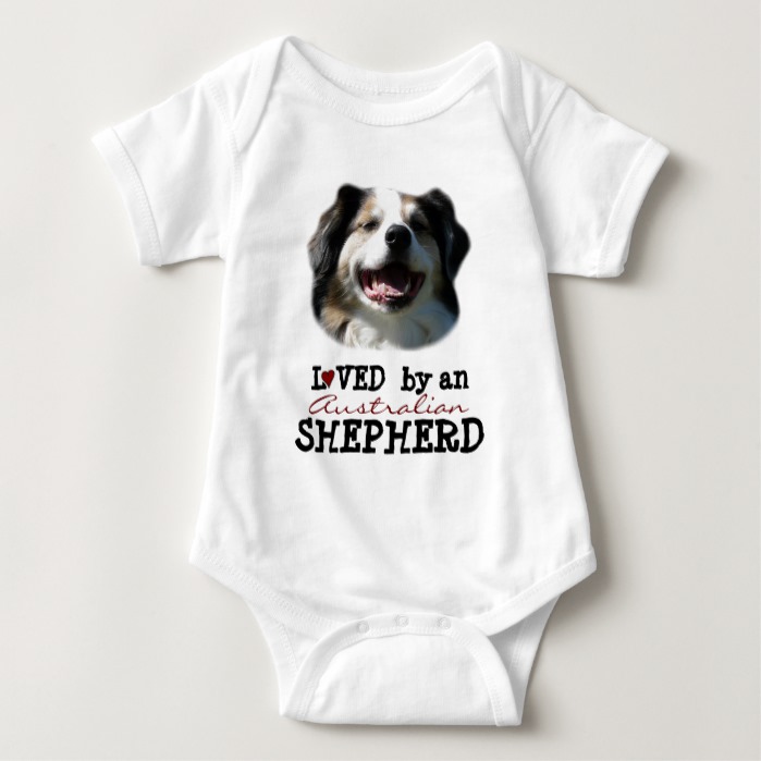 Baby Loved by an Australian Shepherd Baby Bodysuit