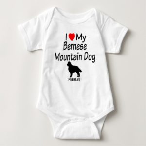 Baby Loves Bernese Mountain Dog Baby Bodysuit