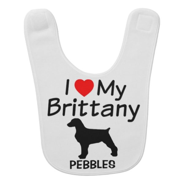 Baby Loves Brittany Dog Baby Bib