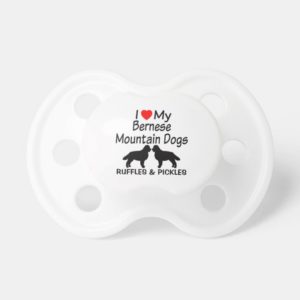 Baby Loves Two Bernese Mountain Dogs Pacifier