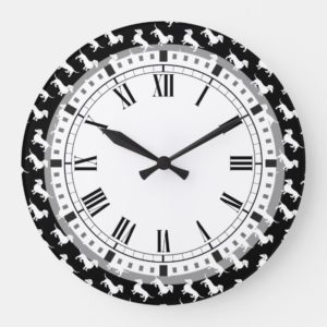 Basic Dachshund Pattern Large Clock