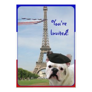 Bastille Day Party Invitation French Bulldog