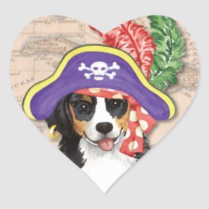 Berner Pirate Heart Sticker