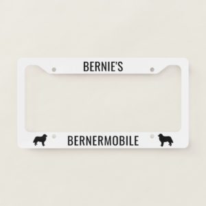 Bernermobile Bernese Mountain Dogs Custom License Plate Frame