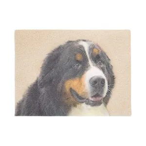 Bernese Mountain Dog 2 Painting - Original Dog Art Doormat