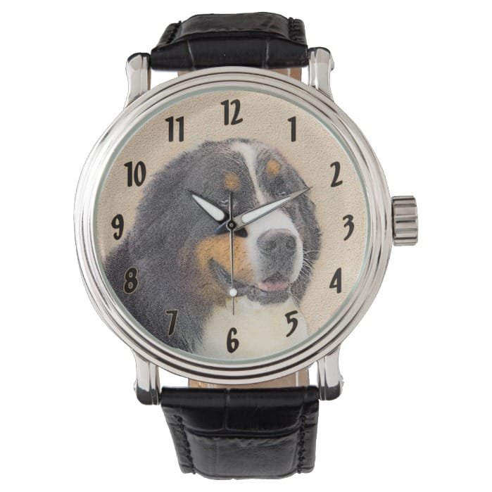 Bernese Mountain Dog 2 Painting - Original Dog Art Watch