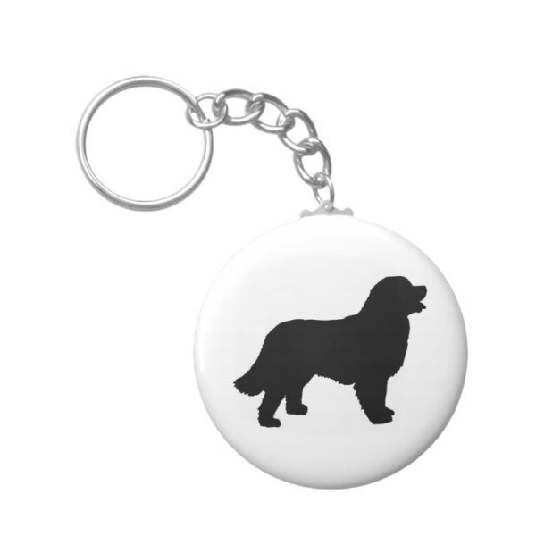 Bernese Mountain Dog (black silhouette) Keychain