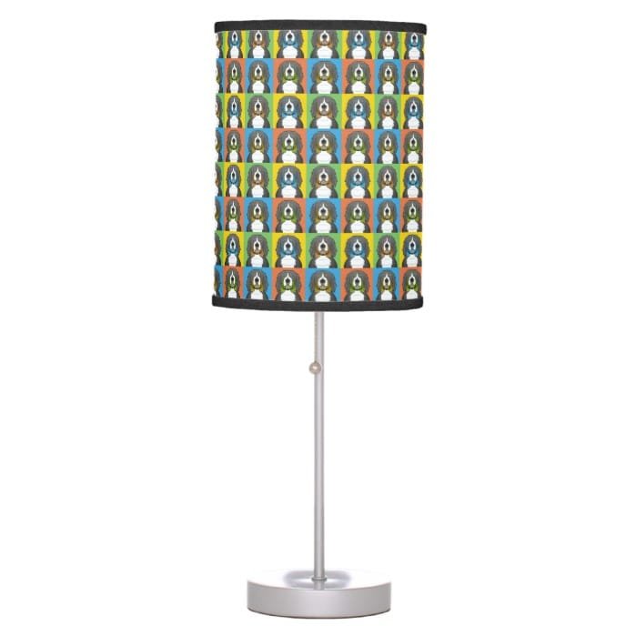 Bernese Mountain Dog Cartoon Pop-Art Table Lamp