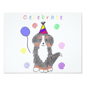 Bernese Mountain Dog Celebrate Invitation