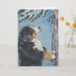 Bernese Mountain Dog Christmas Card