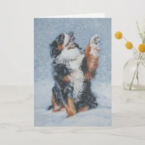 Bernese Mountain Dog Christmas Card