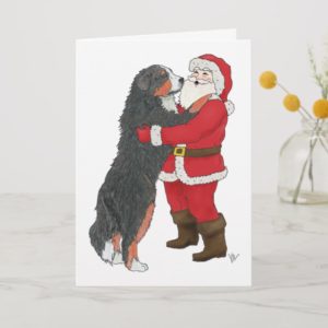 Bernese Mountain Dog Christmas Greeting Holiday Card