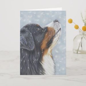 Bernese Mountain Dog Christmas Greetings Card
