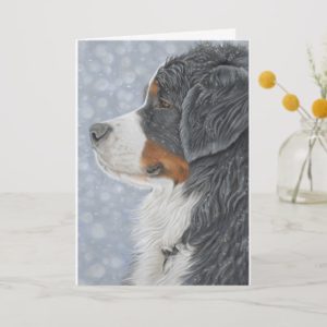 Bernese Mountain Dog Christmas Greetings Card