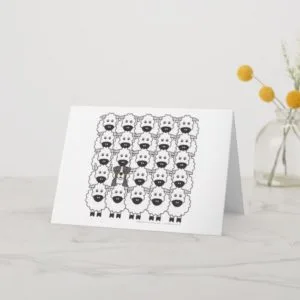 Bernese Mountain Dog in the Sheep Card