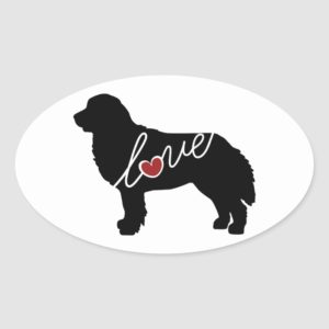 Bernese Mountain Dog Love Oval Sticker