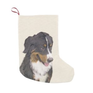Bernese Mountain Dog Painting - Original Dog Art Small Christmas Stocking