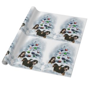 Bernese Mountain Dog Puppies Christmas Wrapping Paper