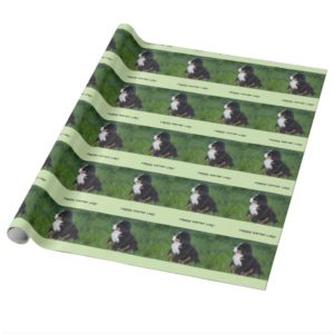 Bernese Mountain Dog Puppy Birthday Wrapping Paper