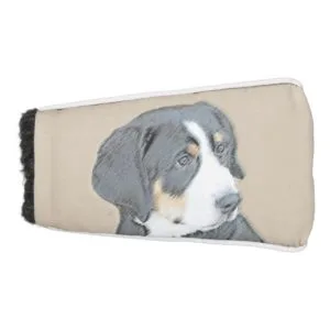 Bernese Mountain Dog Puppy Painting - Original Art Golf Head Cover