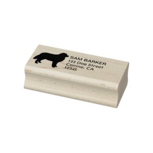Bernese Mountain Dog Silhouette Return Address Rubber Stamp