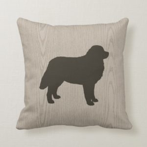 Bernese Mountain Dog Silhouette Throw Pillow