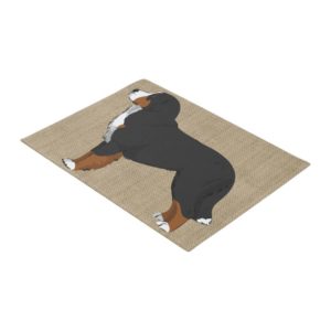 Bernese Mountain Dog Tan Burlap Doormat