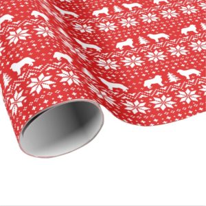 Bernese Mountain Dogs Christmas Sweater Pattern Wrapping Paper