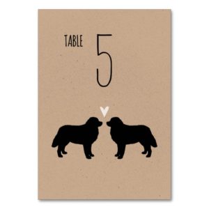 Bernese Mountain Dogs Wedding Table Card