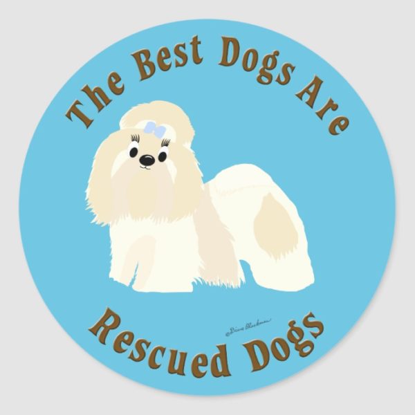 Best Dogs Are Rescued (Shih Tzu) Classic Round Sticker