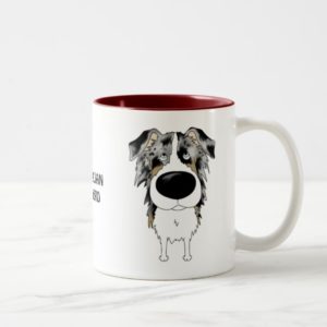 Big Nose Australian Shepherd Two-Tone Coffee Mug