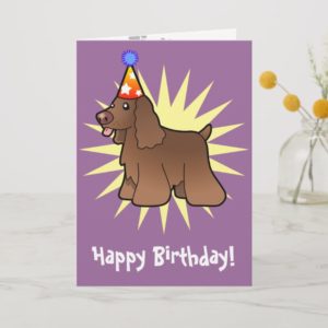 Birthday American Cocker Spaniel (chocolate) Card