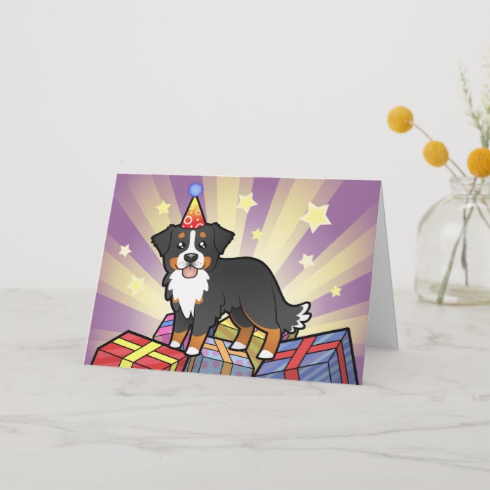 Birthday Bernese Mountain Dog Card