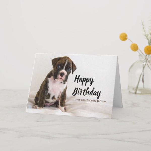 Birthday Cards Dogs - Boxer Dogs, Brindle Puppy