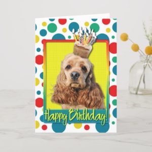 Birthday Cupcake - Cocker Spaniel Card