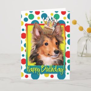 Birthday Cupcake - Sheltie Puppy - Cooper Card