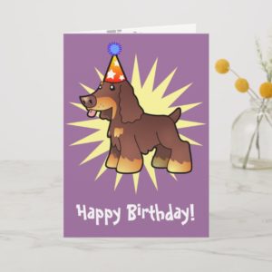 Birthday English Cocker Spaniel (chocolate & tan) Card